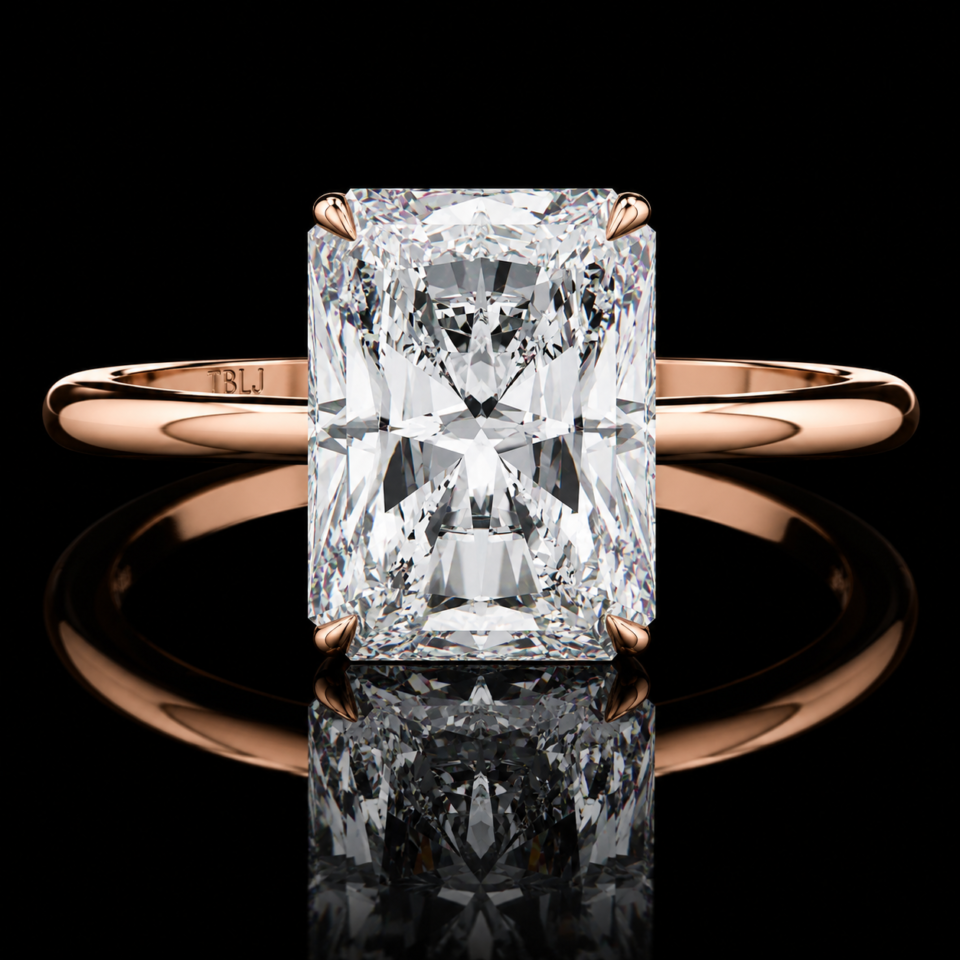 2 CT Radiant Cut Lab Grown Diamond Solitaire Engagement Ring