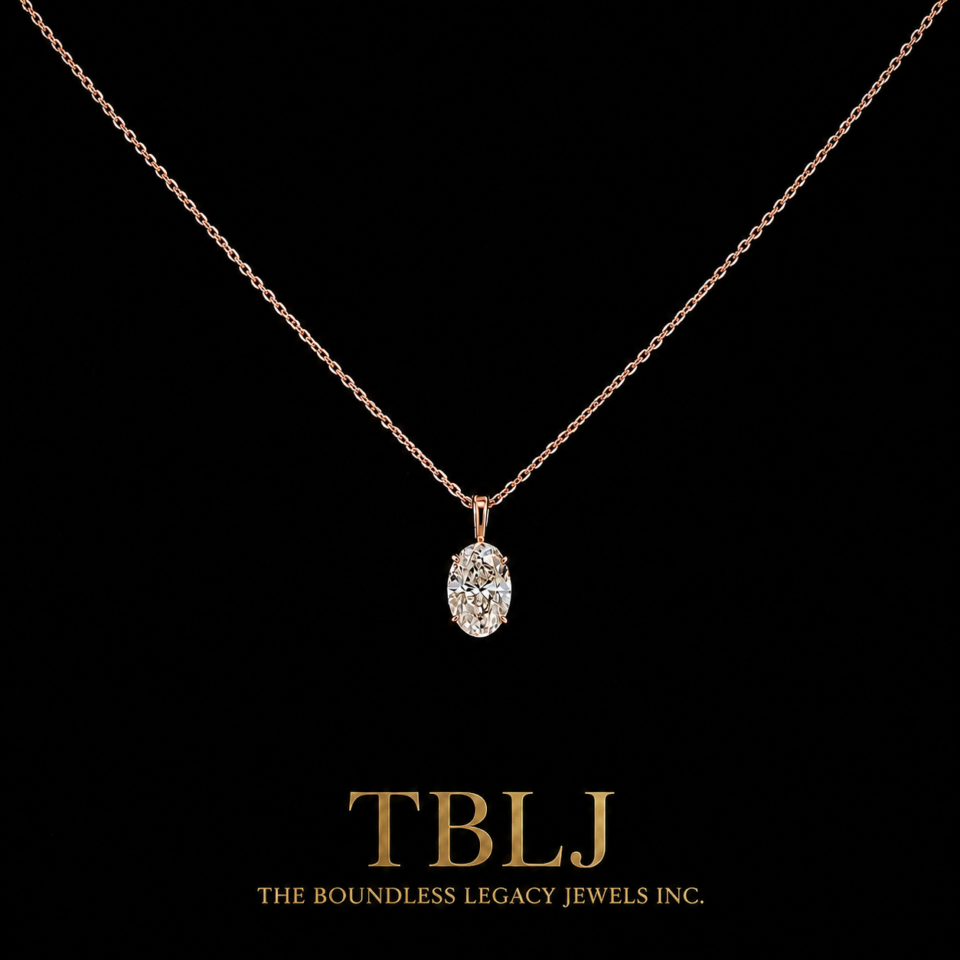 Oval-Cut 1.00ct  Lab-Grown Diamond Necklace